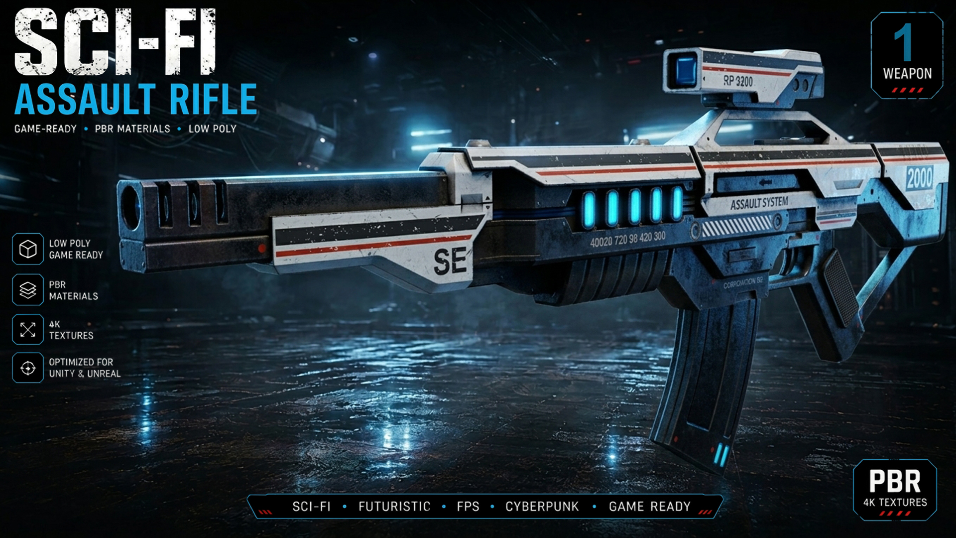 Sci Fi Assault Rifle | Fab