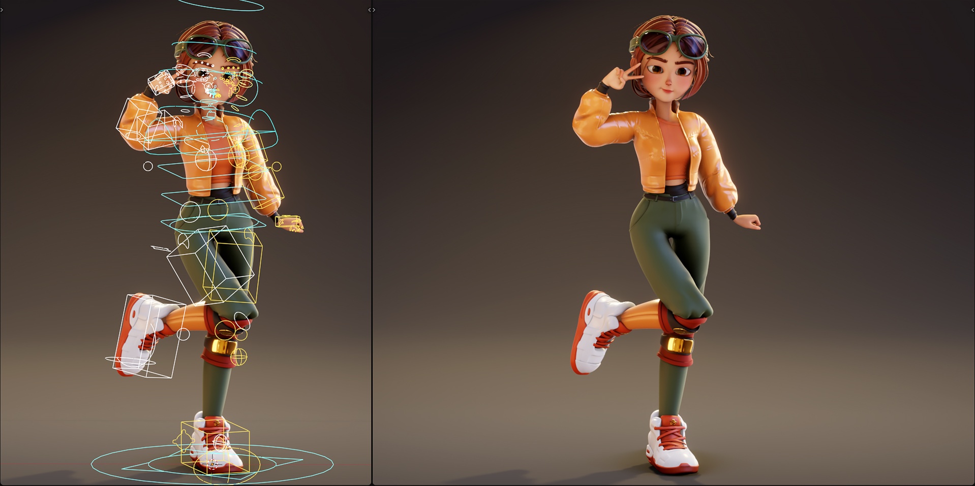Media 1 for listing Rigged Stylized Paragliding Girl - Blender