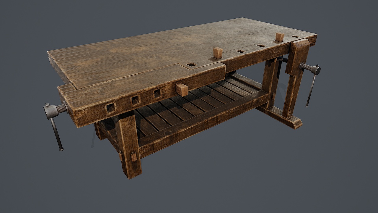 Media 1 for listing Vintage Wooden Workbench PBR