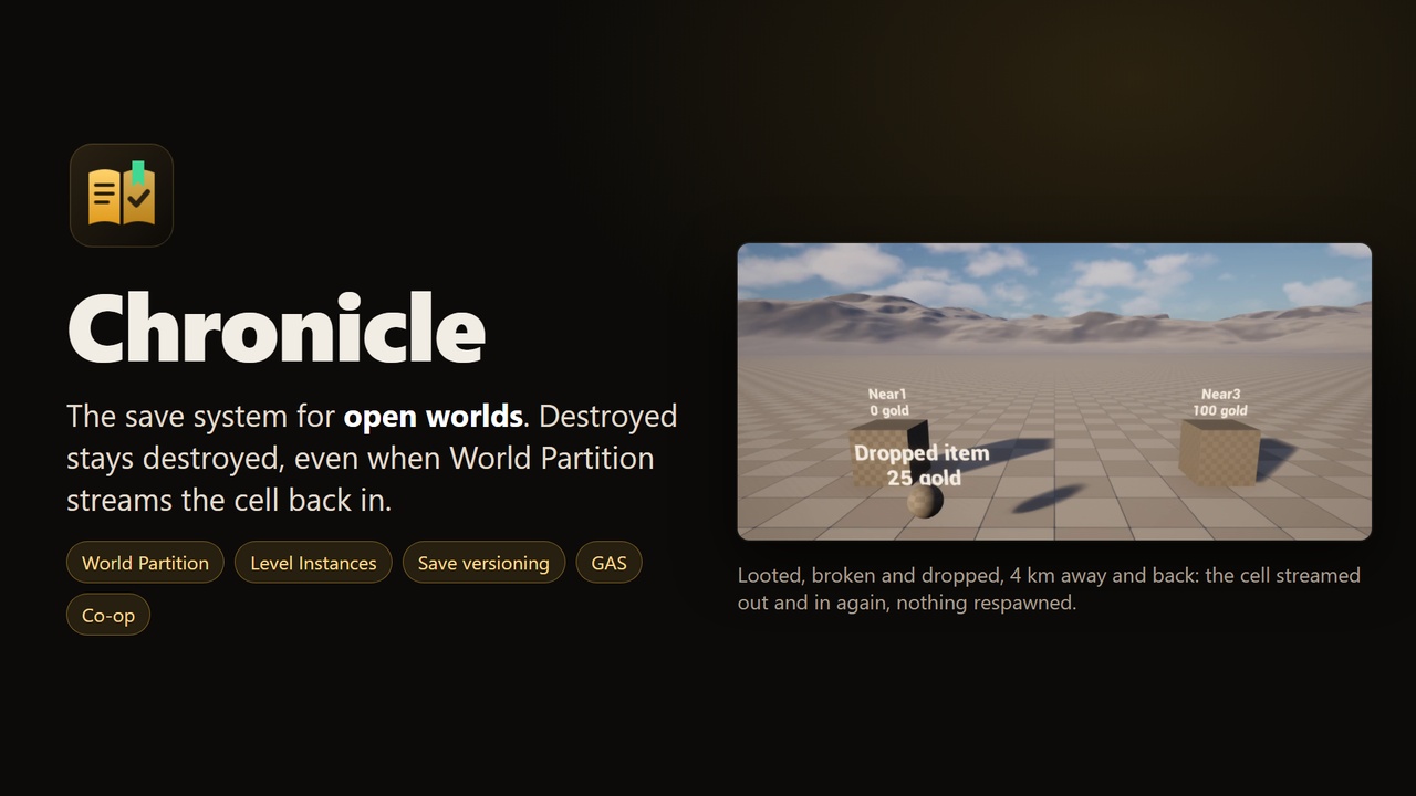 Media 1 for listing Chronicle - Open World Save System