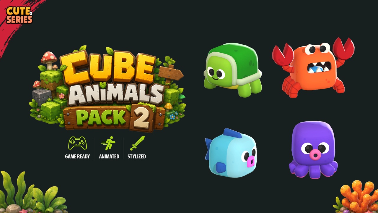 Media 1 for listing Cube Animals Pack 02 Cute Series
