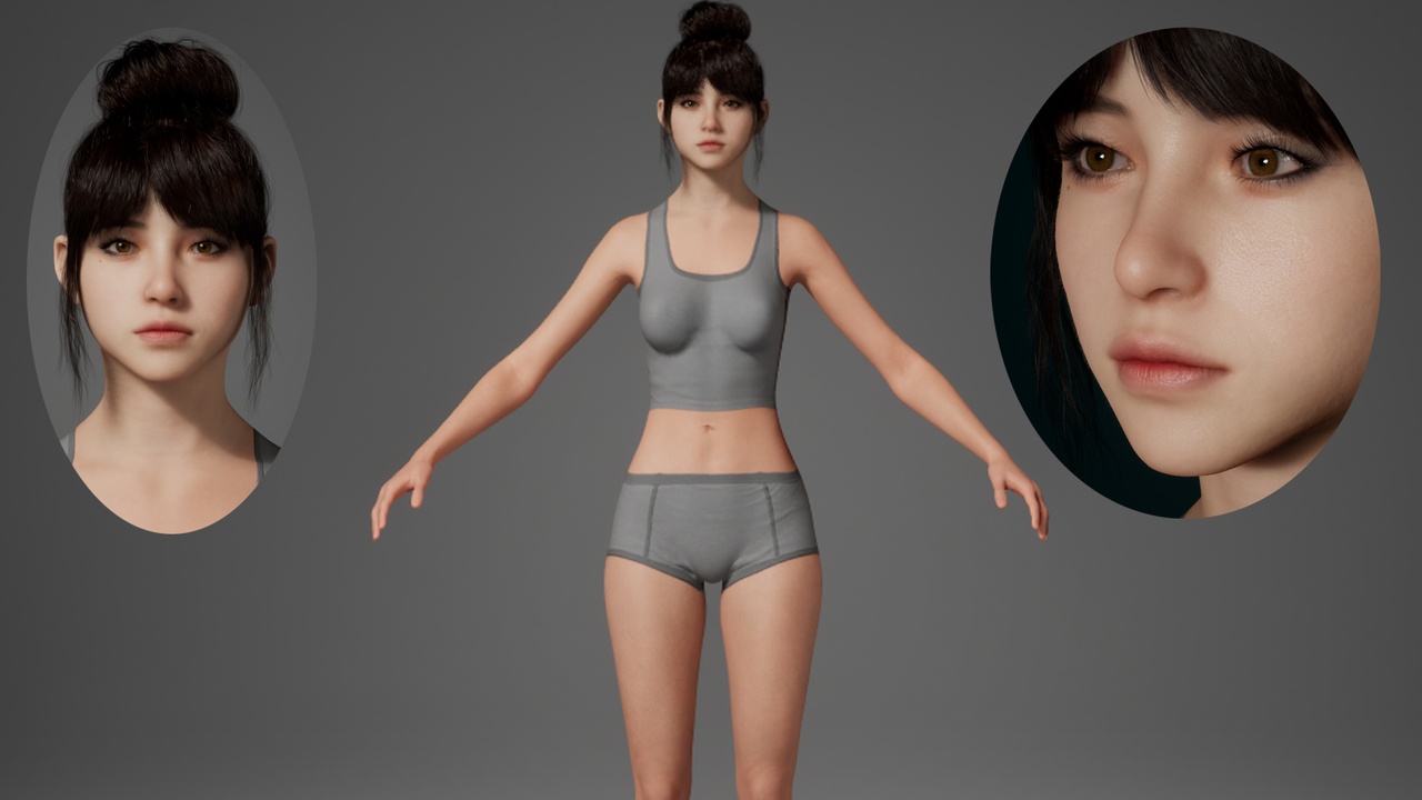Media 1 for listing Editable MetaHuman beauty - Fuling.With hair, no clothing included.