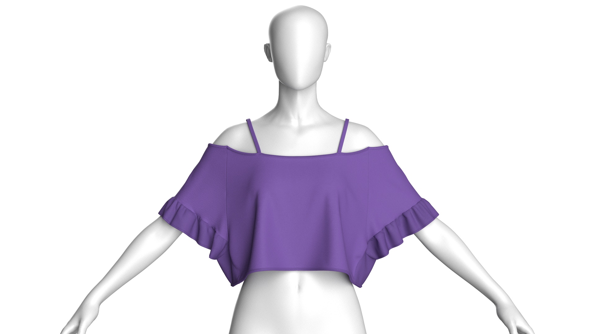 Media 1 for listing Girls Cropped Blouse | High Poly