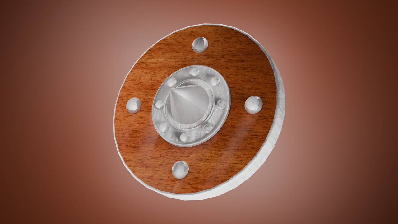 Media 1 for listing Medieval Wooden Shield – Low Poly 3D Model