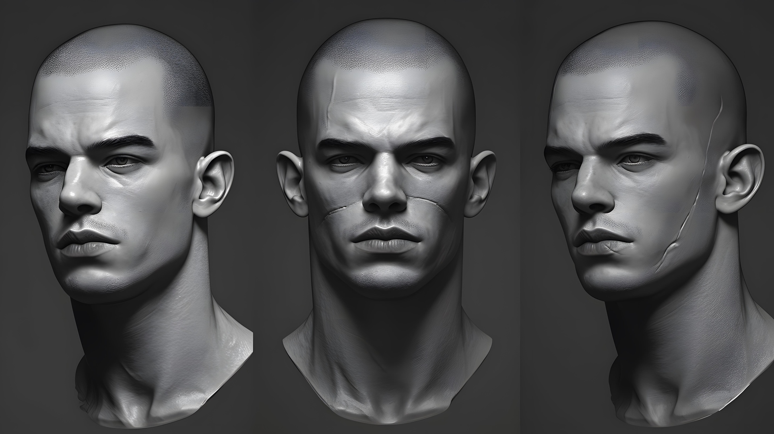 Media 1 for listing 003 High Detail Female Head White Model High Poly Fine Sculpture