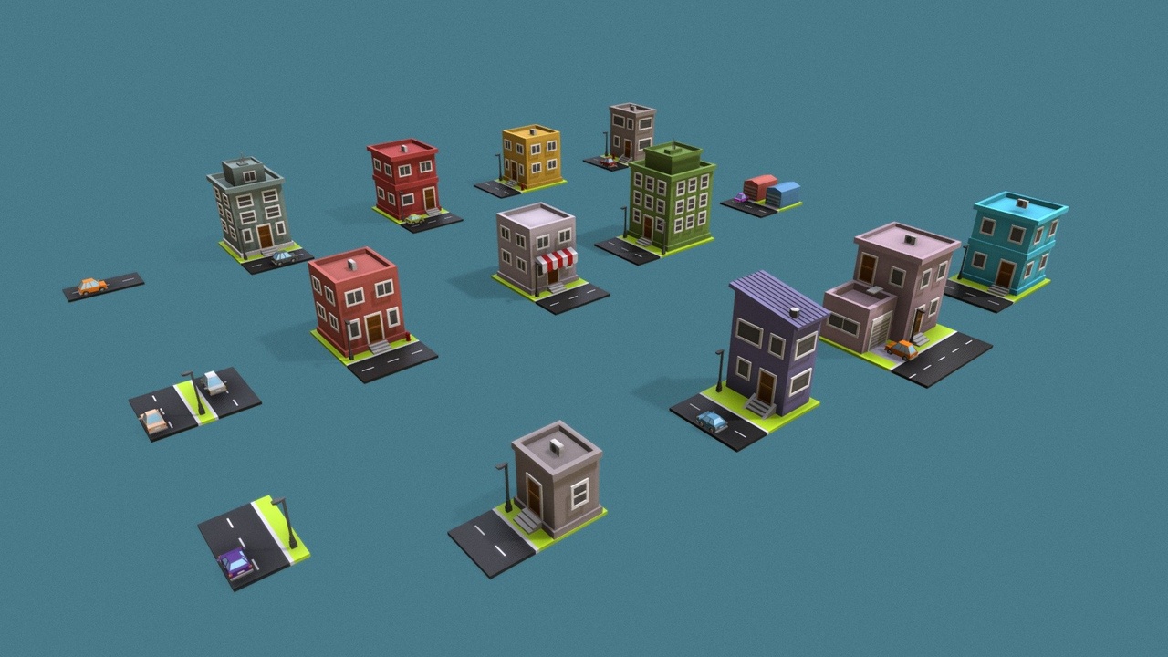 Media 1 for listing Low Poly City Buildings Pack