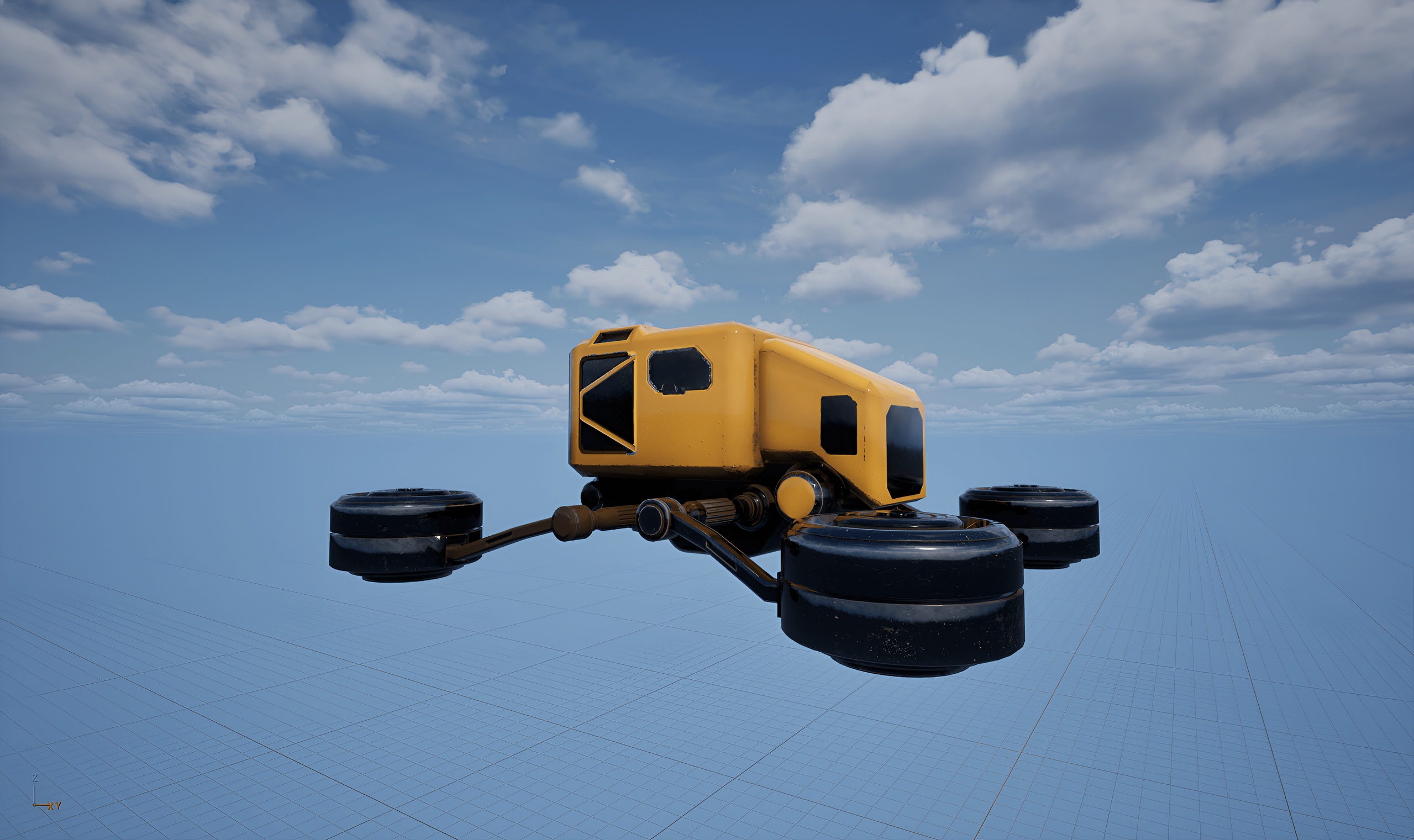 Media 1 for listing Futuristic Hover Drone – Game-Ready 3D Model