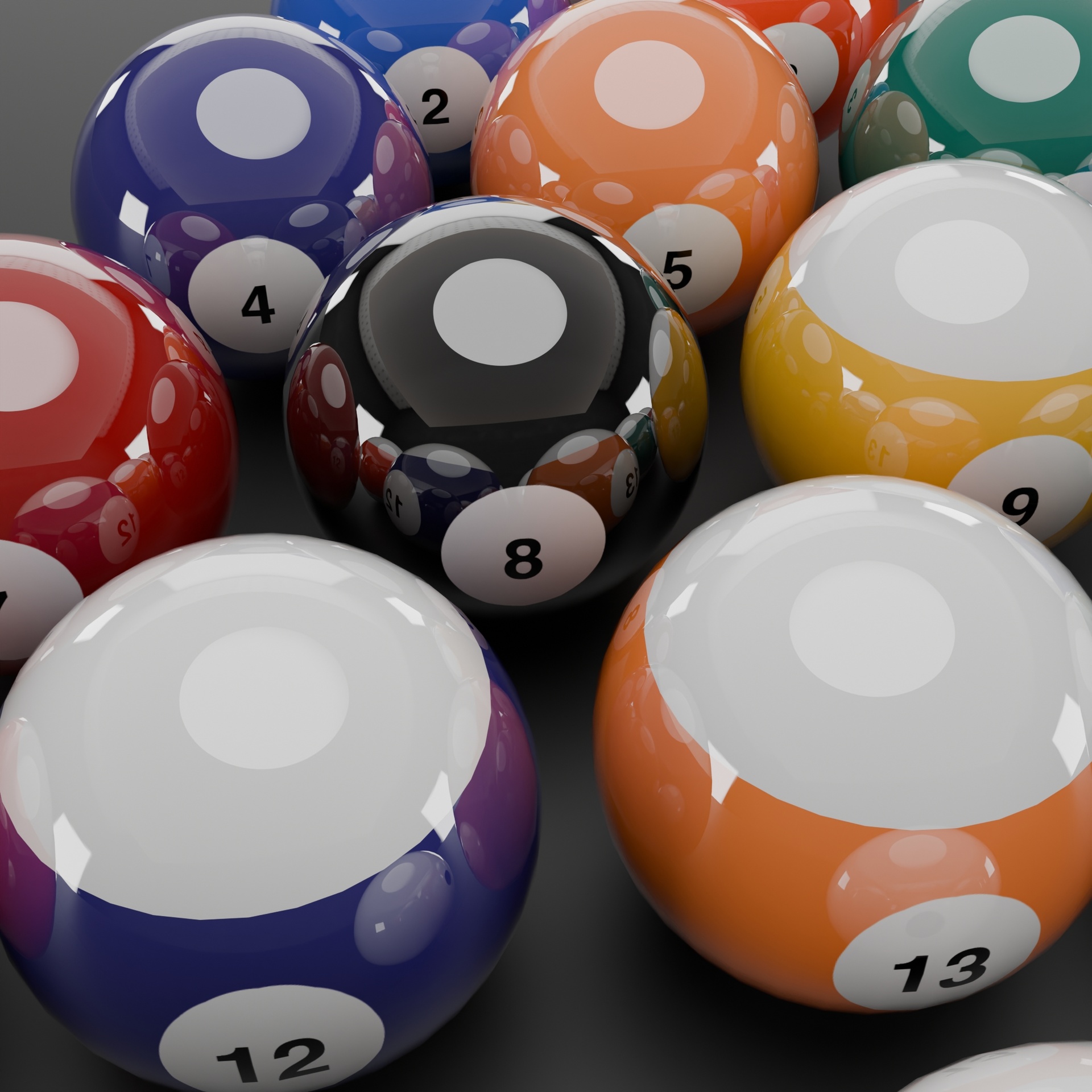 Media 1 for listing Realistic Billiard Balls Set – Pool Balls 3D Model (FBX, OBJ, STL, BLEND)