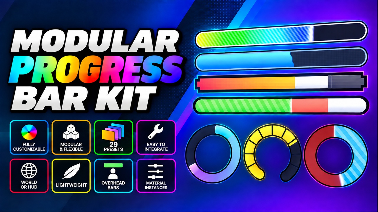 Media 1 for listing Modular Progress Bar Kit - 29 Presets, UI & World