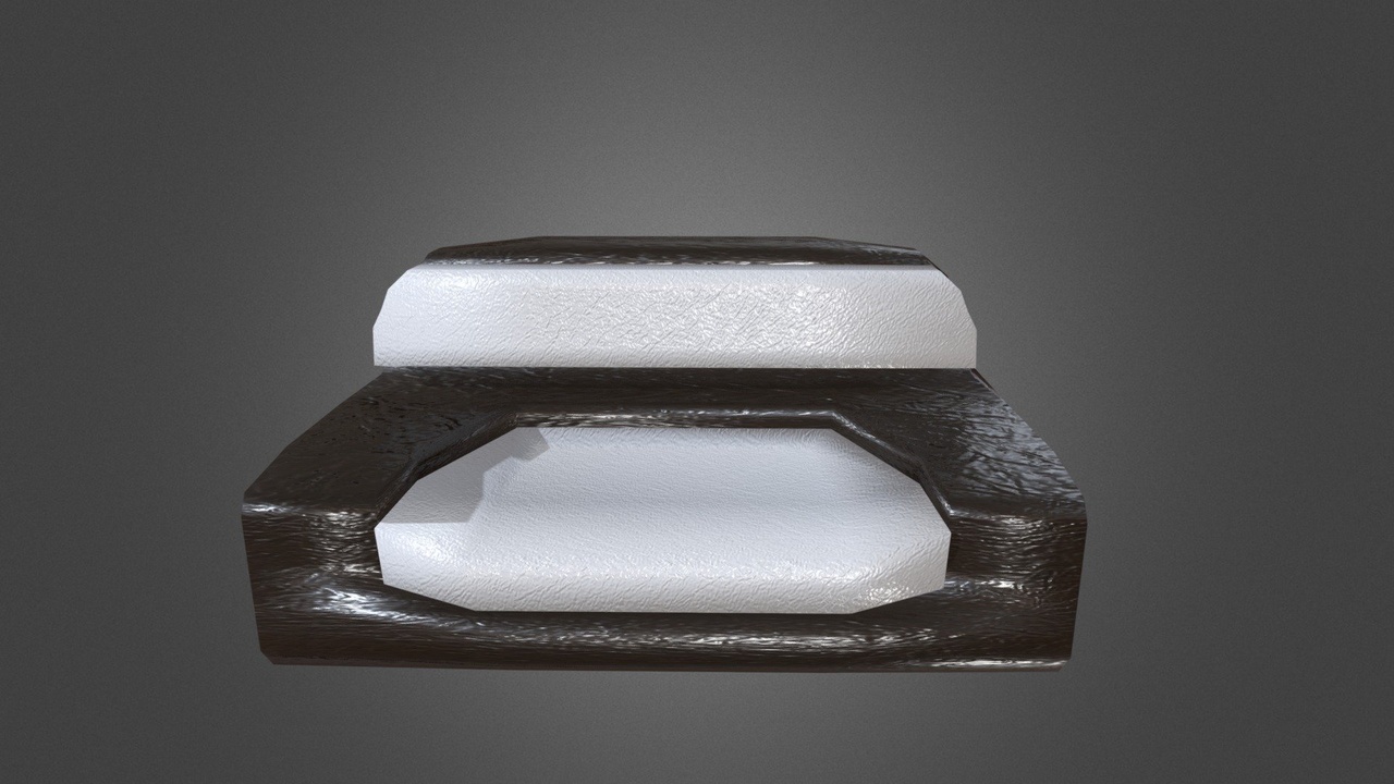 Media 1 for listing Black and White Low Poly Leather Couch