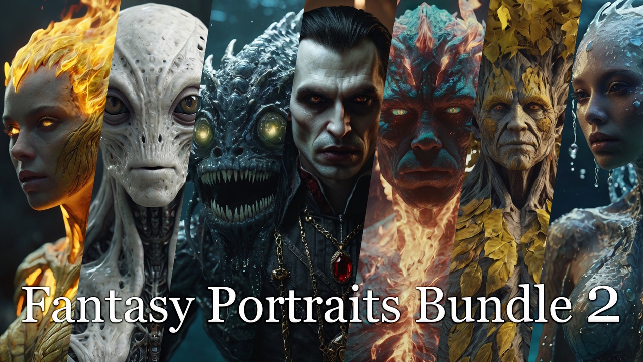 File multimediali per l'articolo Fantasy Portraits Bundle 2: 1