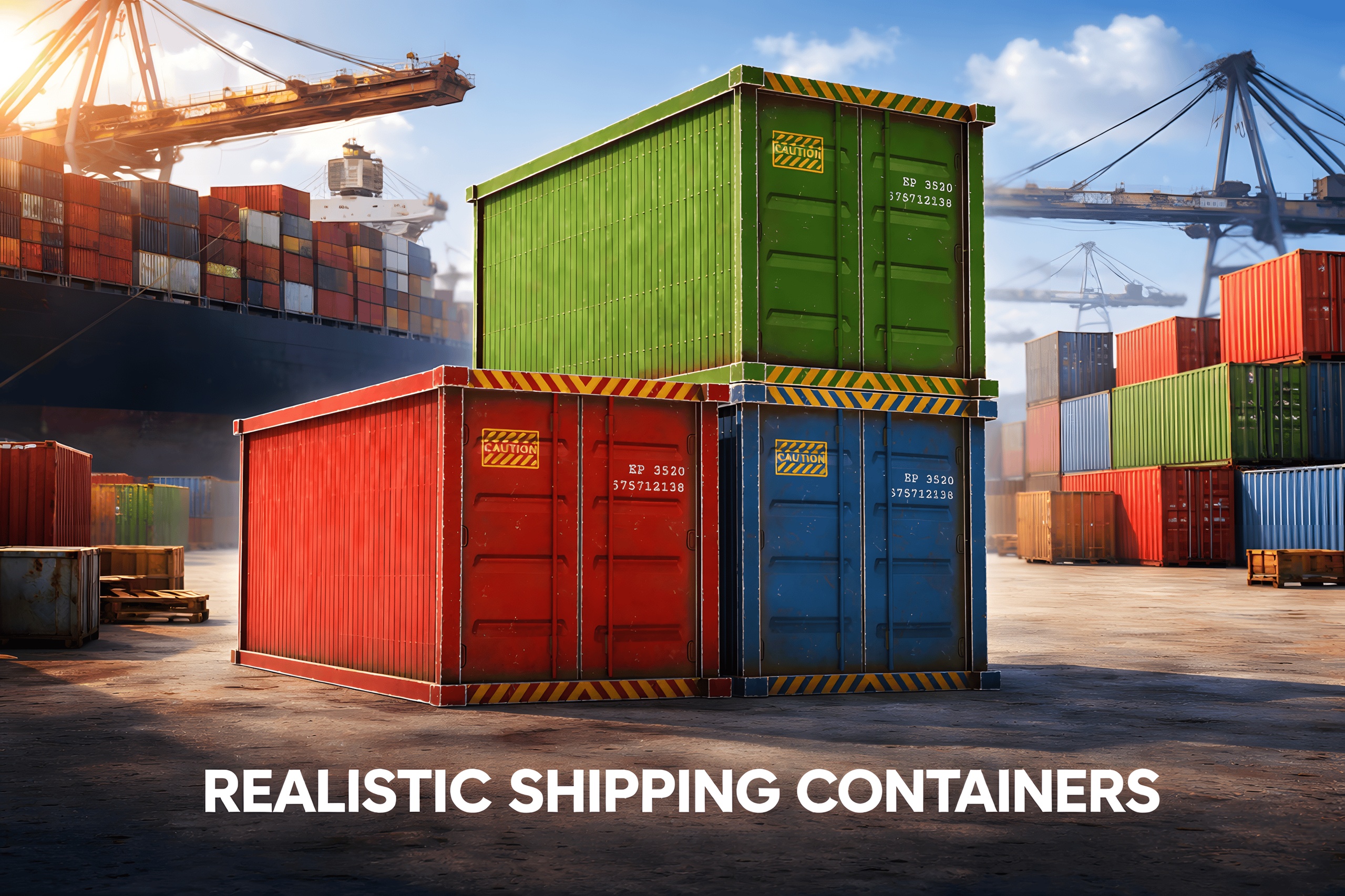 Media 1 for listing Ship Container Low poly 3D Model Low-poly 3D model