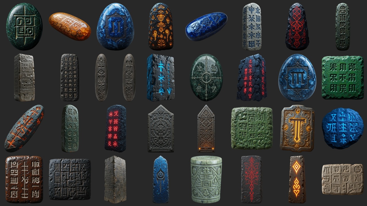 Media 1 for listing 164 Ancient Runestone Set - Icons
