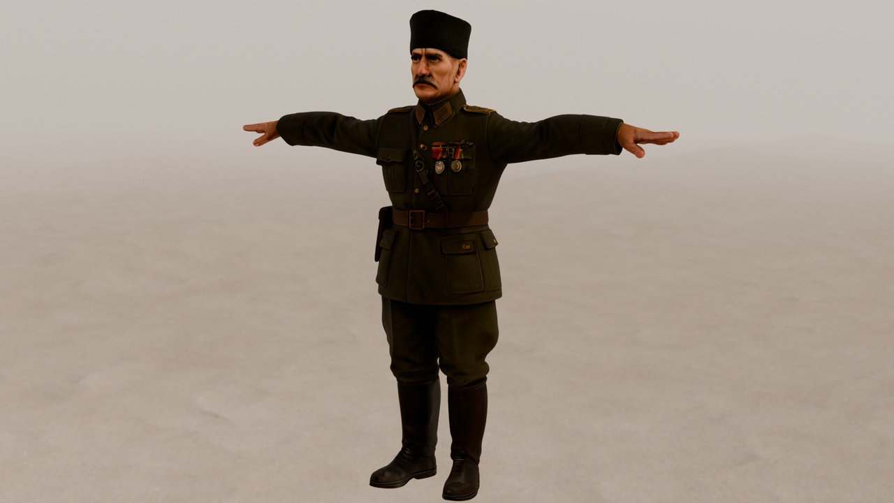 Media 1 for listing Mustafa Kemal ATATURK-Turkish Hero Ataturk 3D model
