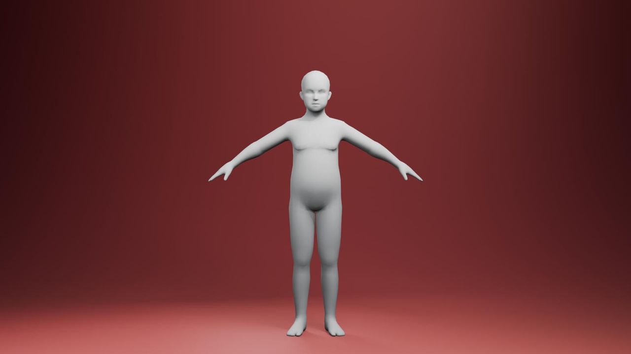 Media 1 for listing Realistic Fat Boy Base Mesh Rigged 3D Model