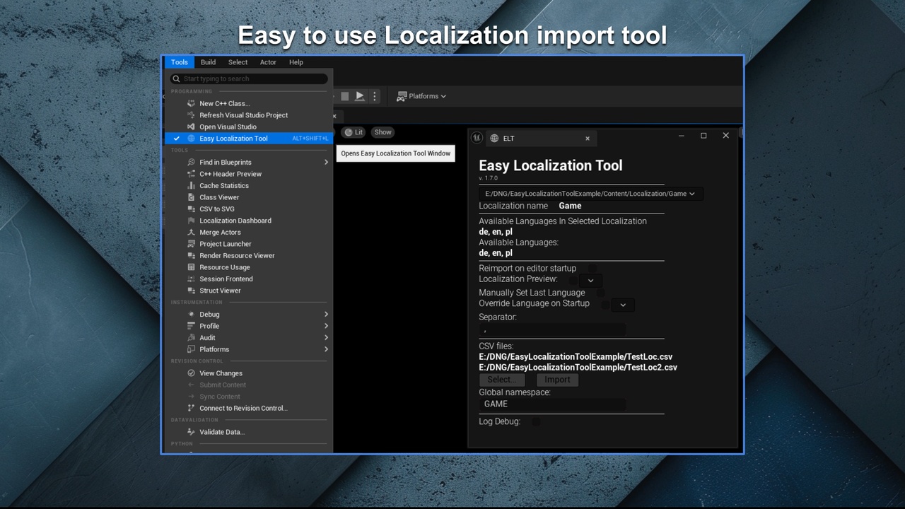 Easy Localization Tool 제품 등록을 위한 미디어 1개