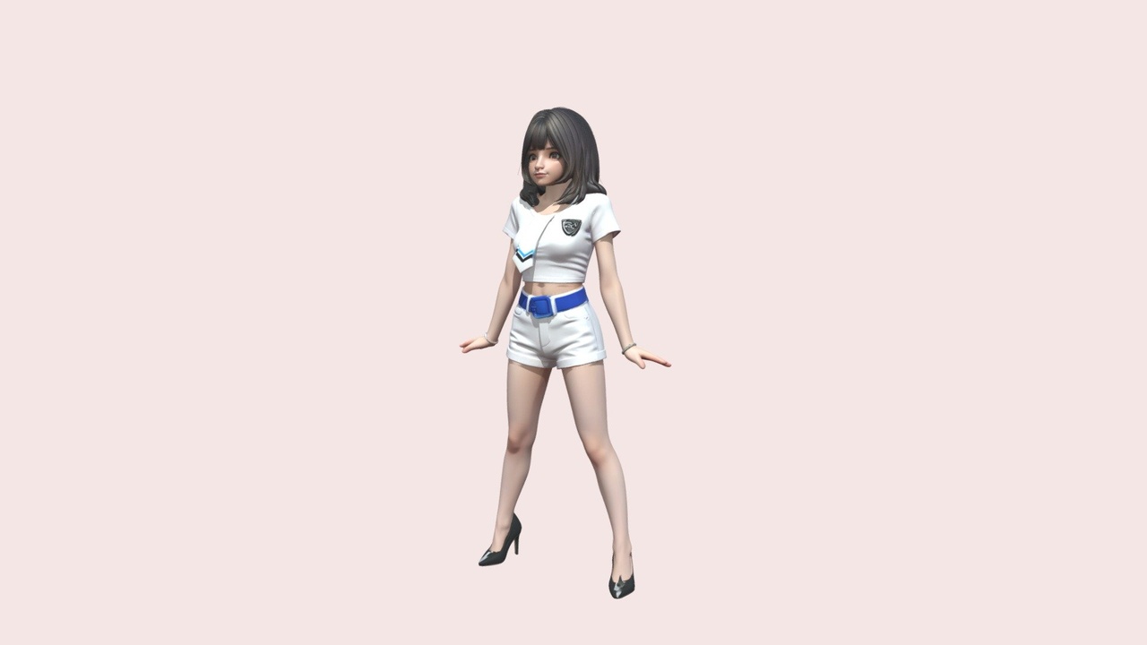 Media 1 for listing Uniform Girl - Stylized Female Character Model