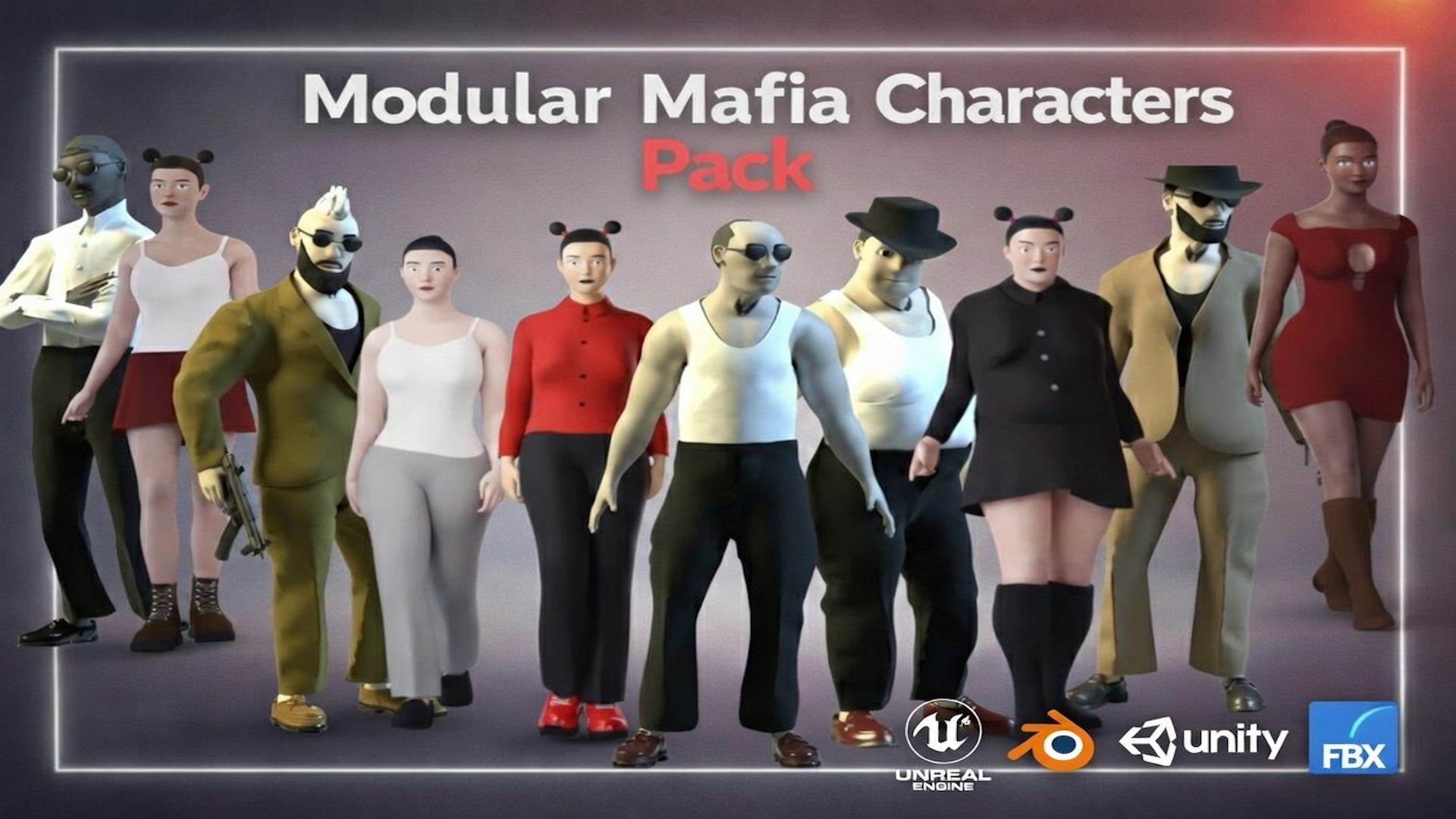 Modular Stylized Mafia Pack (8+ Characters) | Fab