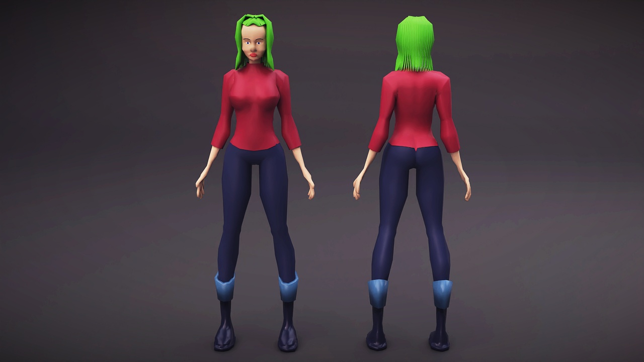 Media 1 for listing Lowpoly female character 3d model