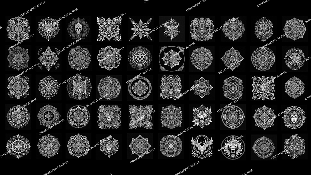 Media 1 for listing Ornament Decal & Alpha Pack Vol. 02 | 50 Decorative Designs
