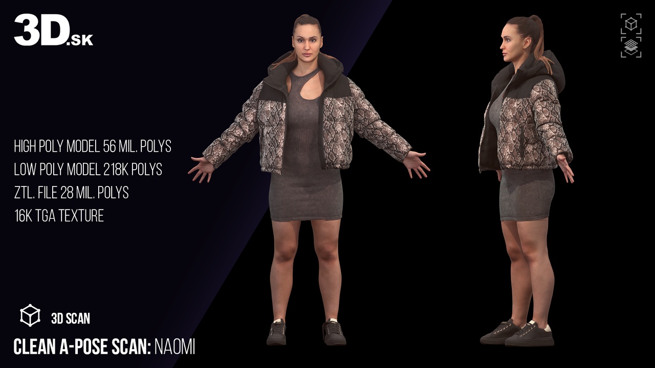 Media 1 for listing Female 3D Character Naomi - Clean A Pose Scan
