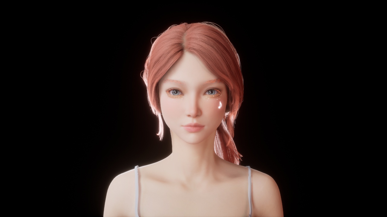Media 1 for listing MetaHuman Hair - Low Ponytail with Tendrils