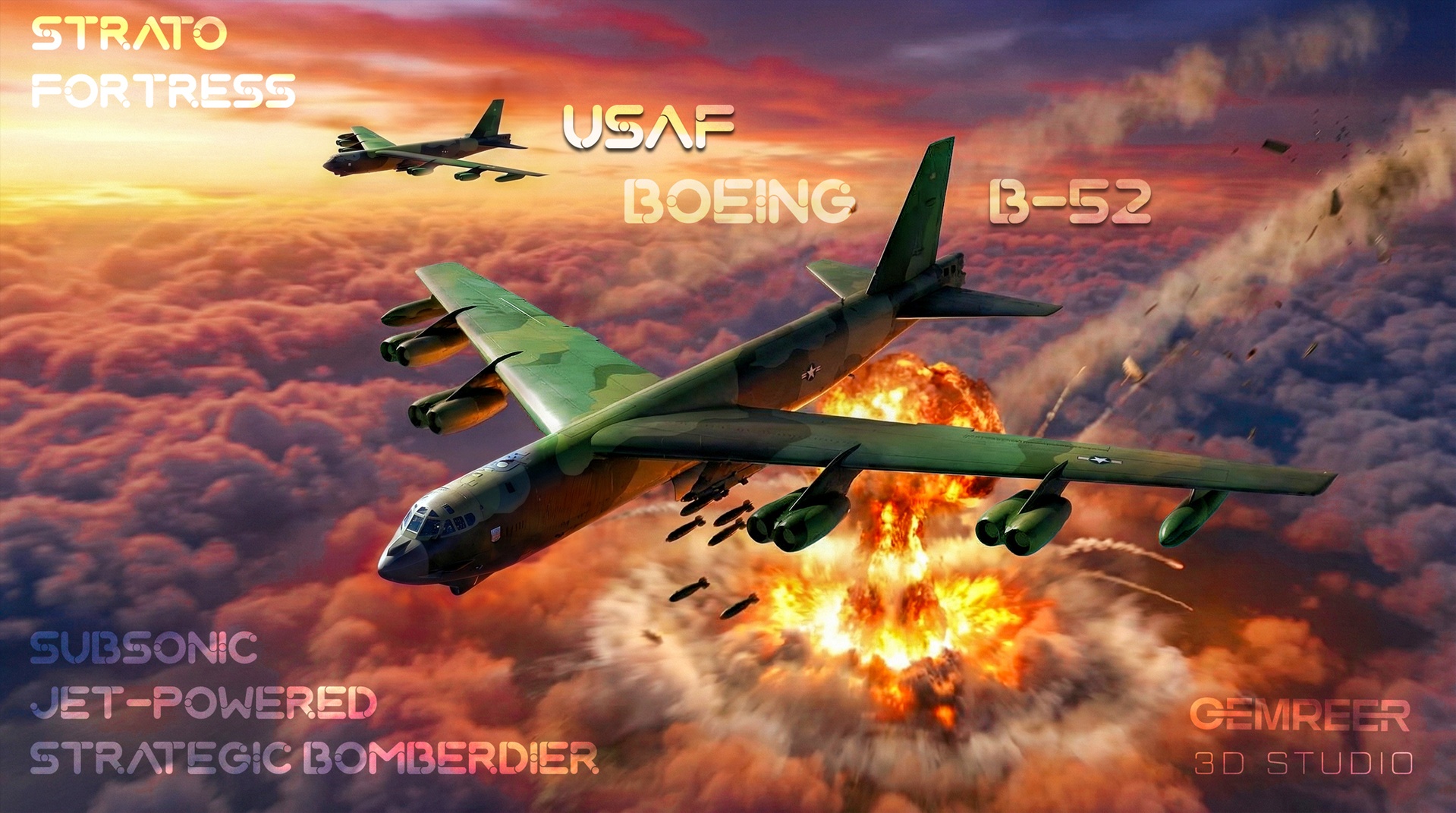 Media 1 for listing B52 Stratofortress Rigged and Game-Ready