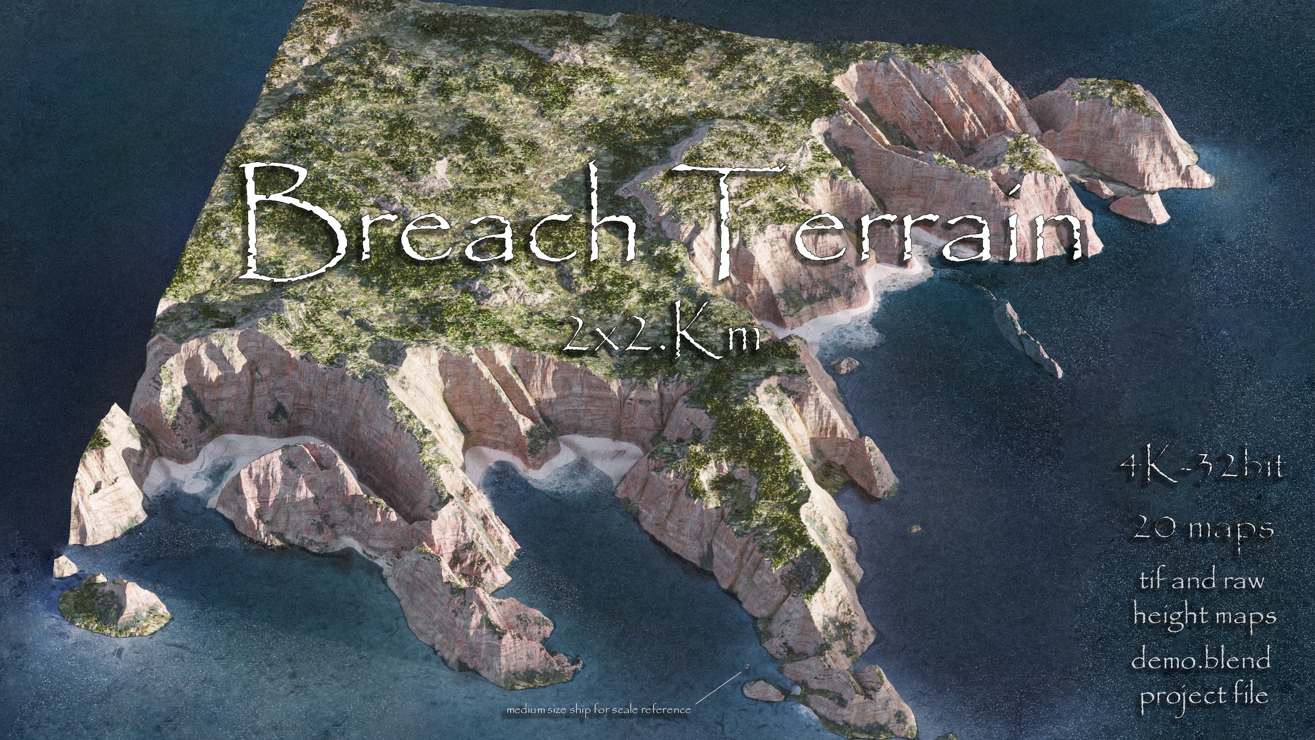 Media 1 for listing Beach and Cliff Terrain 2x2km