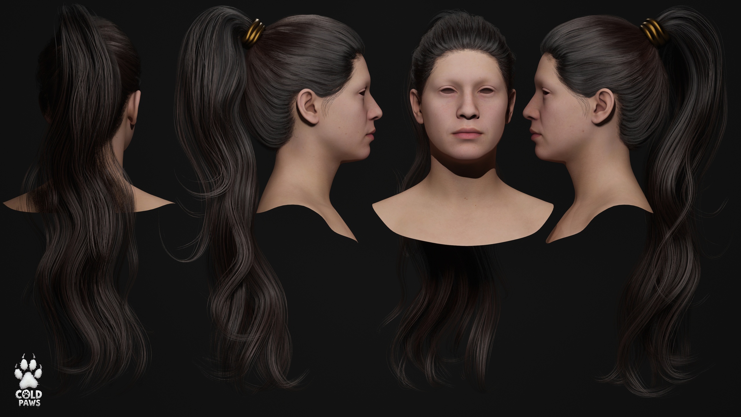 Media 1 for listing High Ponytail Hair - Game Ready UE5