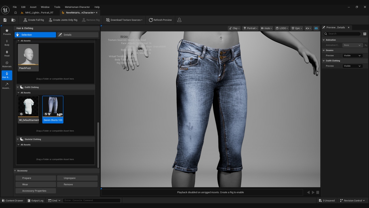 Media 1 for listing Capri Jeans for Metahuman102 - MHPKG