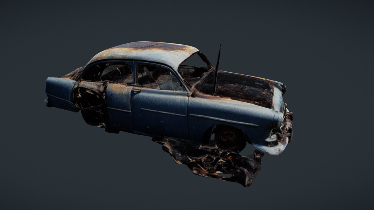 Media 1 for listing 1950s Abandoned Car 002 + debris