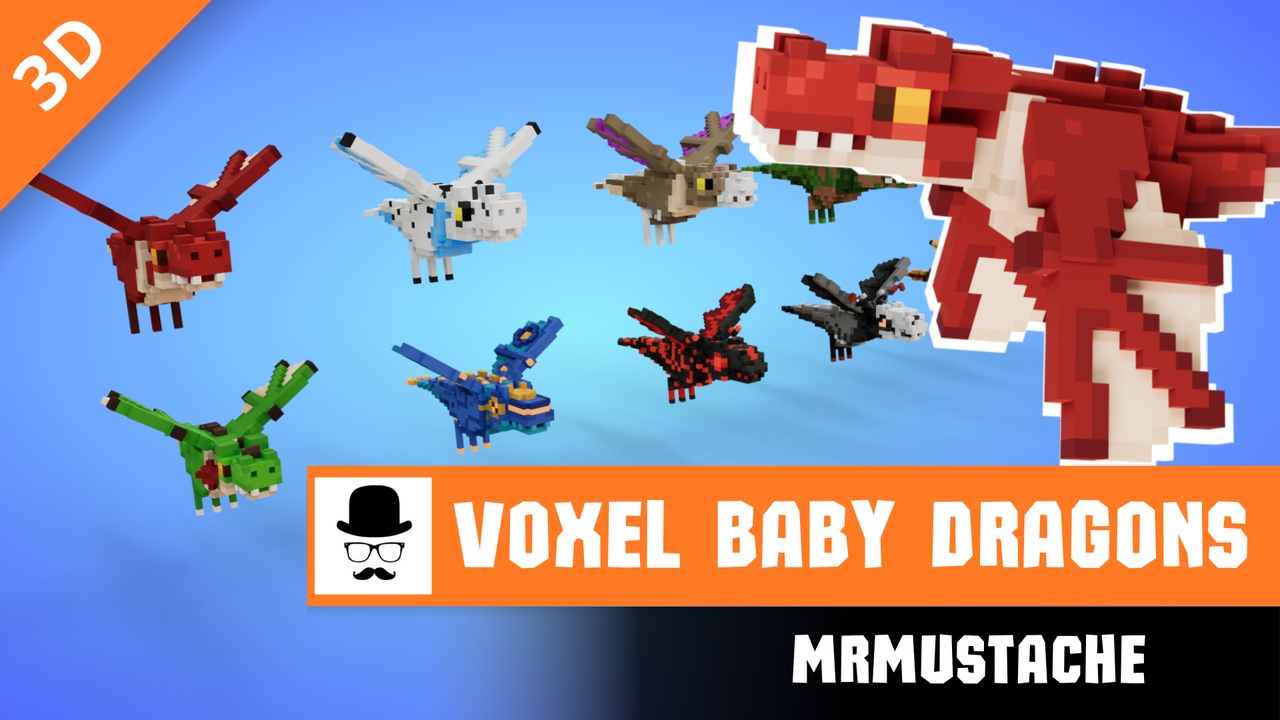 Media 1 for listing Voxel Baby Dragons Pack