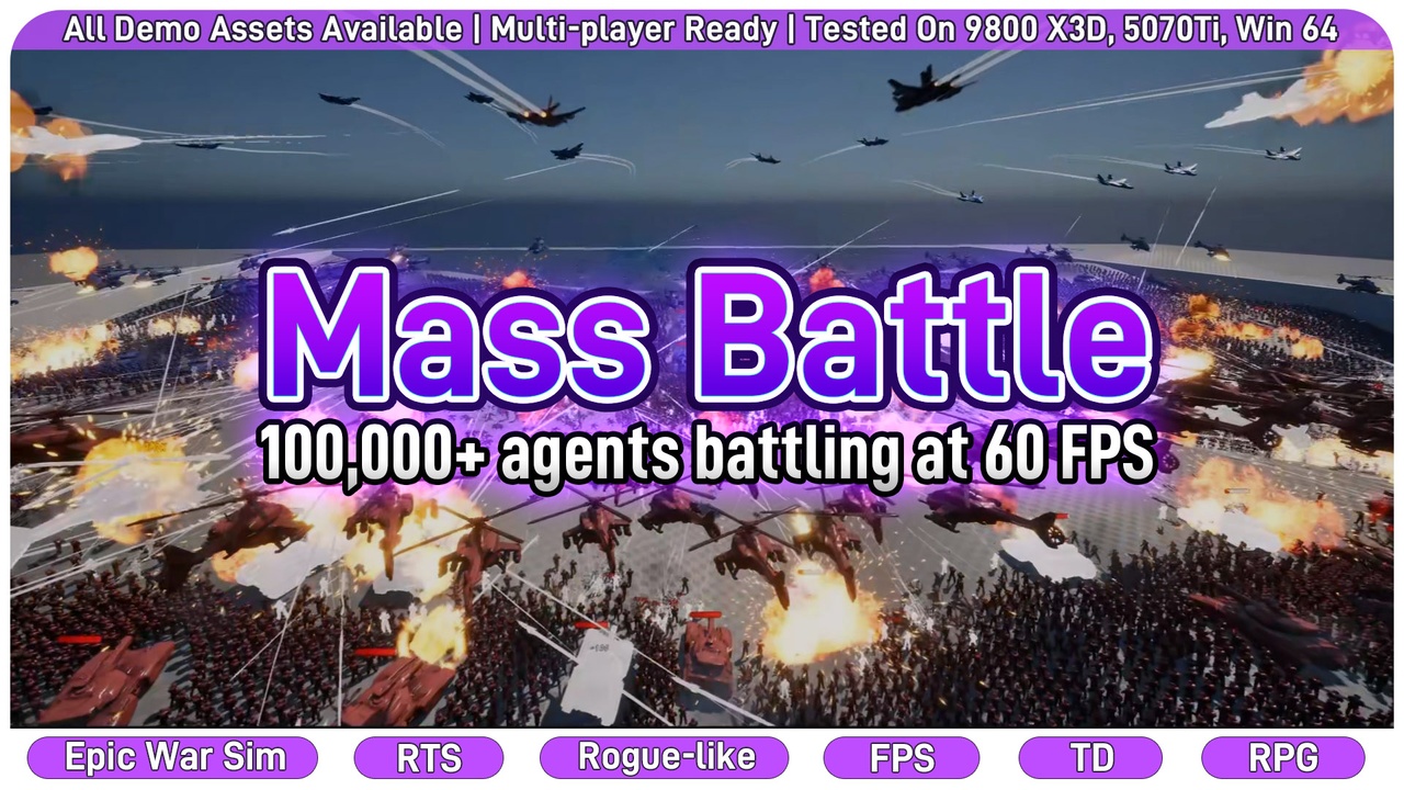 Media 1 for listing Mass Battle Framework - 100,000+ crowds battling at 60 FPS