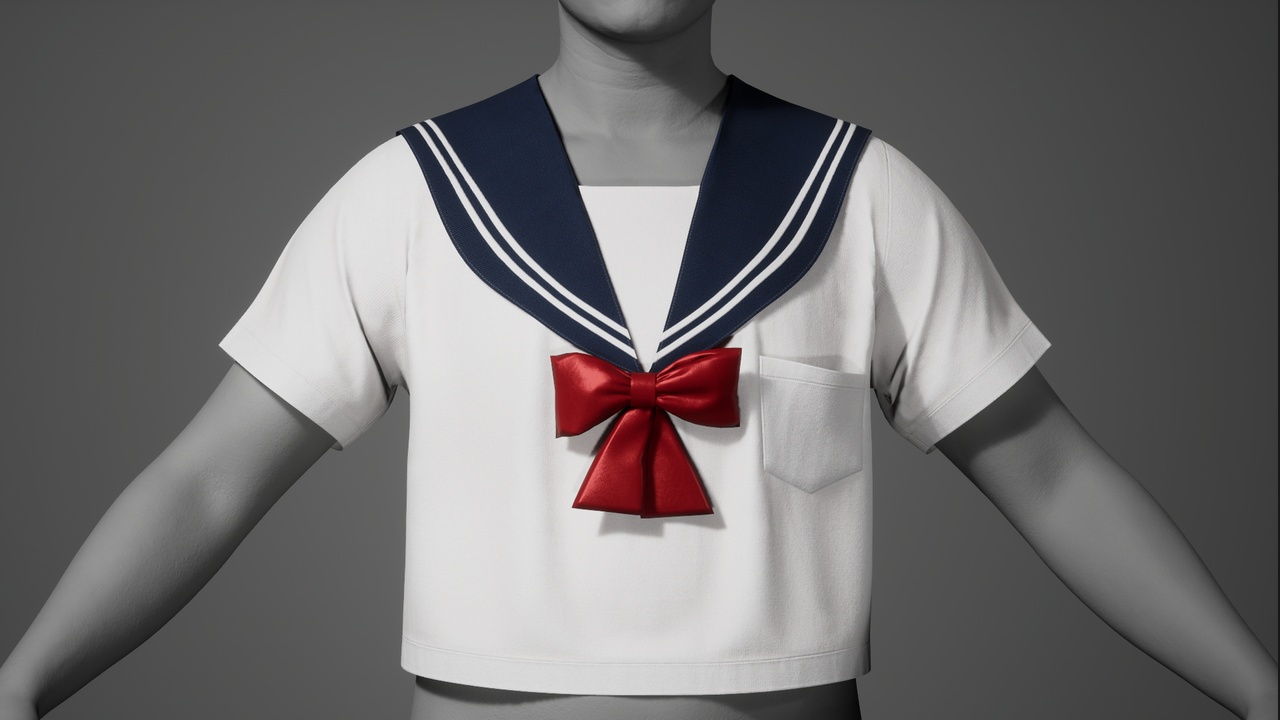 Media 1 for listing Sailor Blouse for MetaHuman – Parametric Wardrobe (MHPKG)