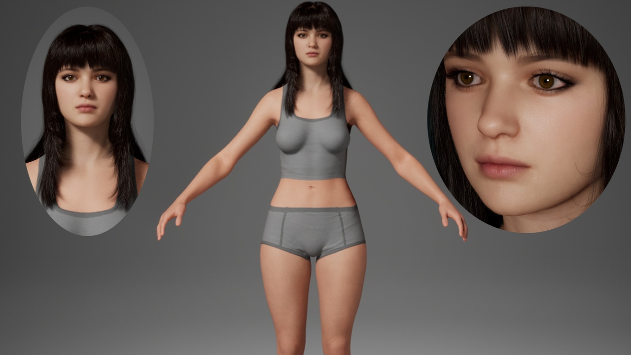 Media 1 for listing Editable MetaHuman Beauty - Emma.With hair, no clothing included.