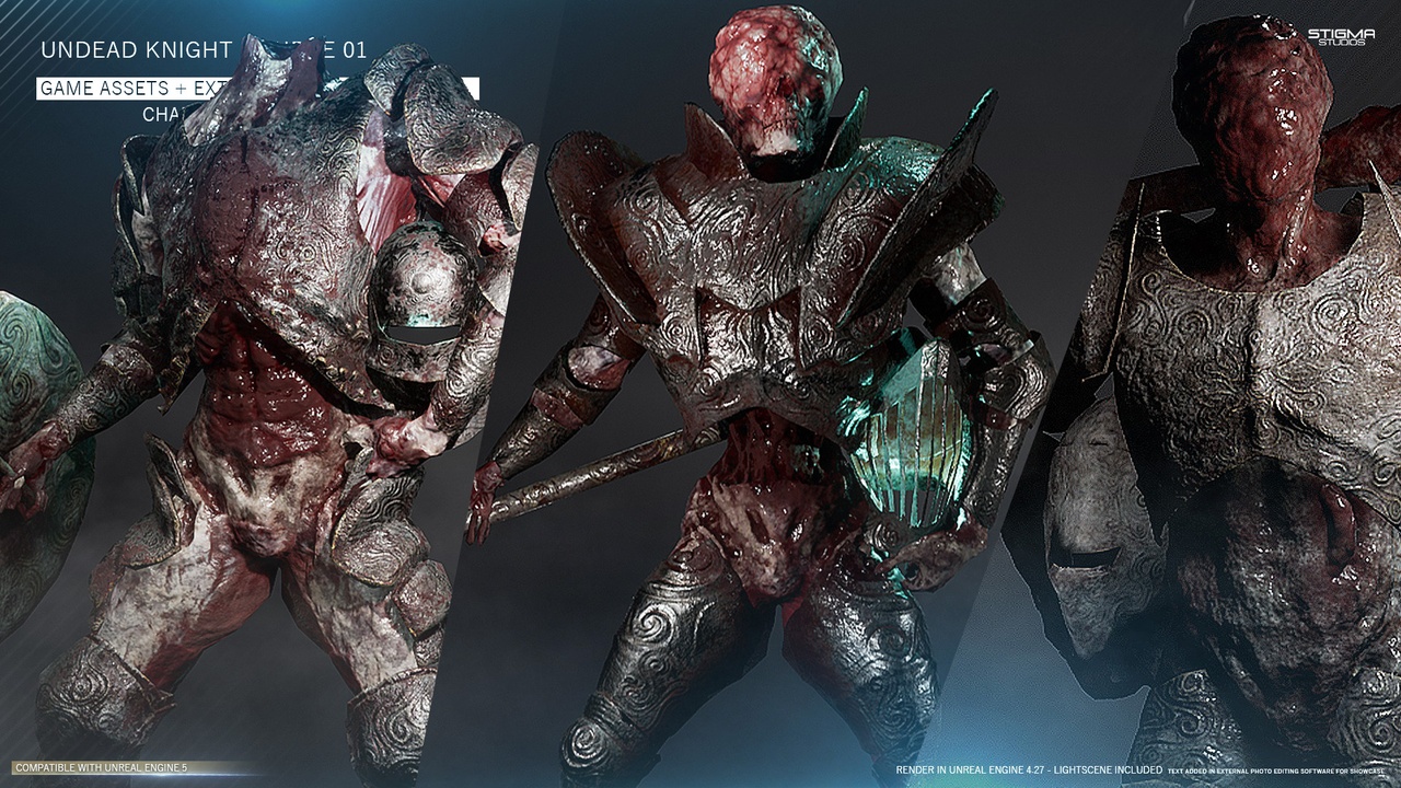 Media 1 for listing Undead Knight Mega Bundle 01 - Game Assets + Extra | STIGMA STUDIOS