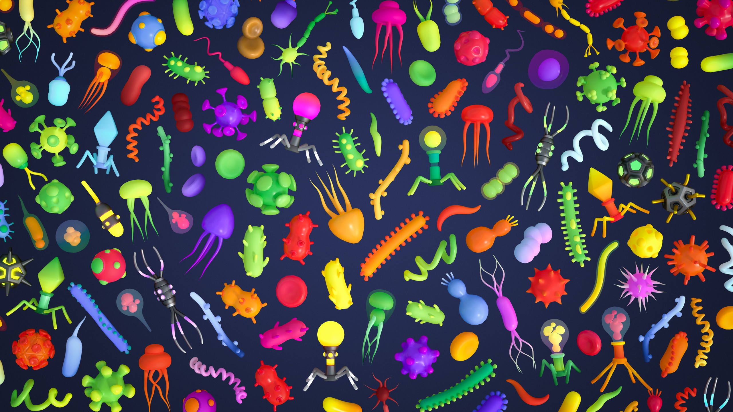 Media 1 for listing Microorganisms - Low Poly 3D Models Pack