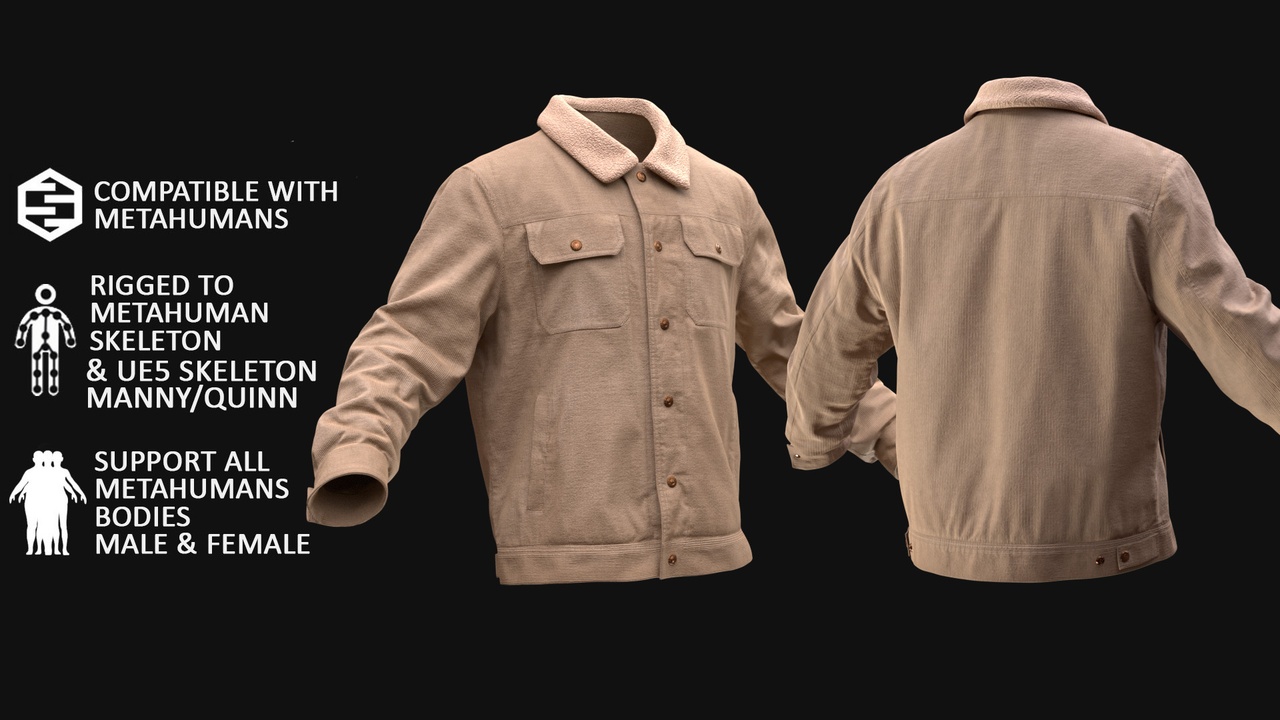 Jacket 44 - All MH Bodies & UE5 Skeletons - Rigged 제품 등록을 위한 미디어 1개