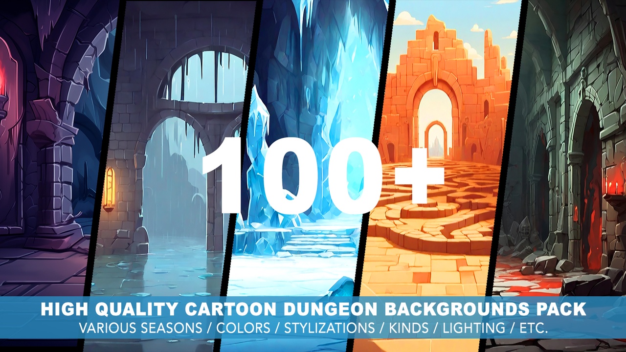Media 1 for listing 100+ DUNGEON BACKGROUNDS