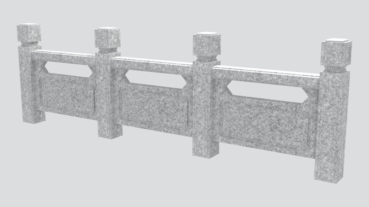 Media 1 for listing Chinese Granite Stone Balustrade Railing 3D Model