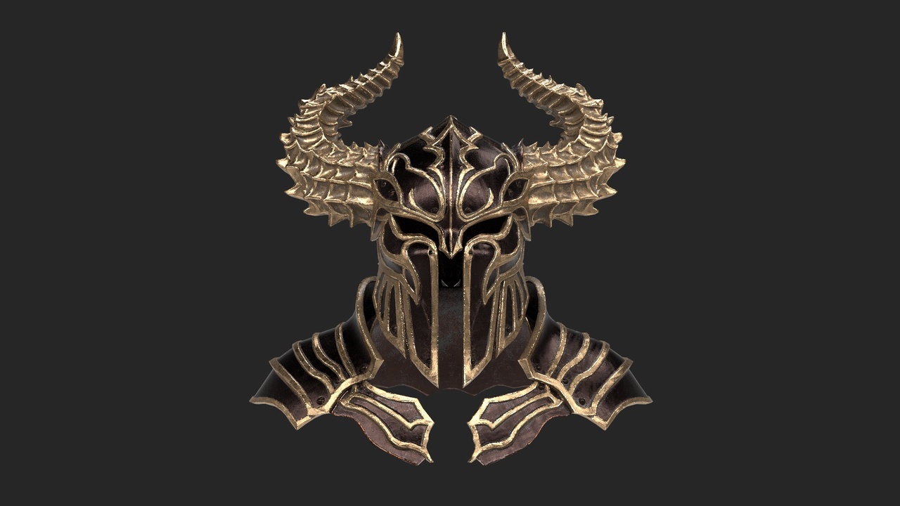 Media 1 for listing Dark Horned Fantasy Helmet