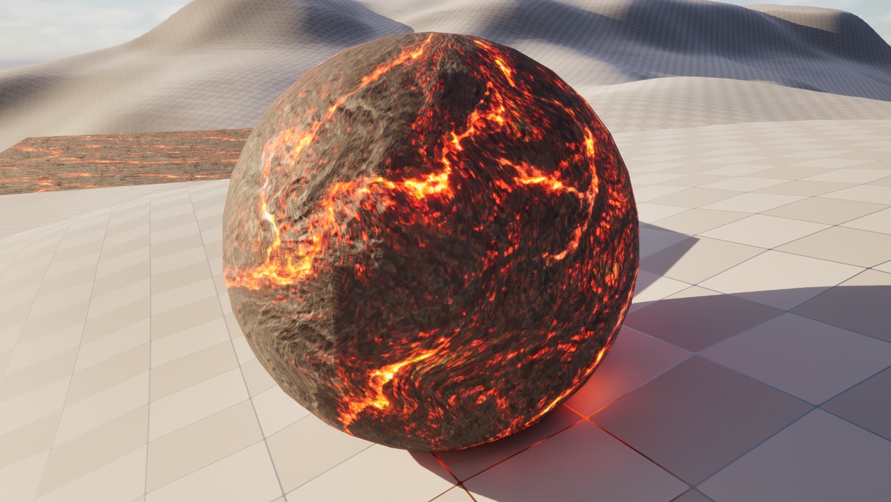Media 1 for listing Realistic Animated Lava Material – UE5