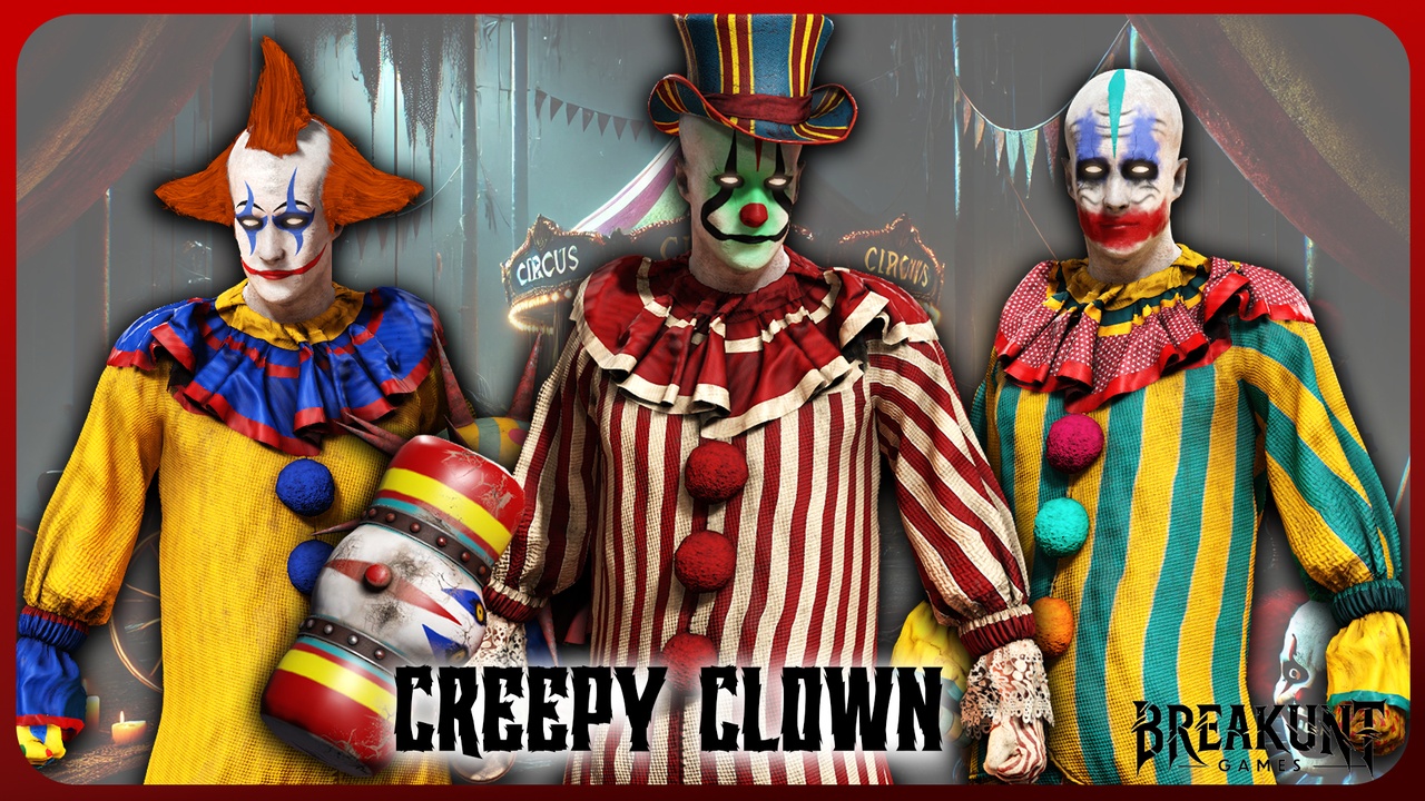 Media 1 for listing Creepy clown (3 outfits + 3 assets)