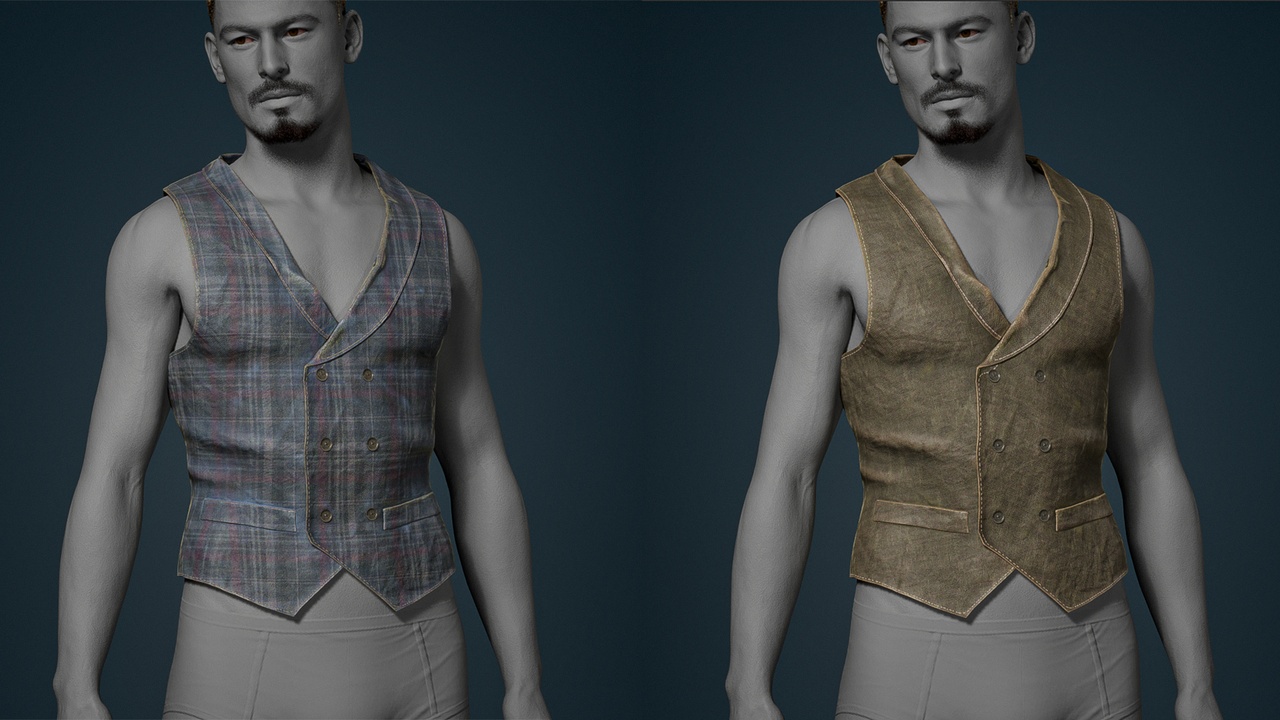 Media 1 for listing Classic Vest  - Outfit for MH Rigged