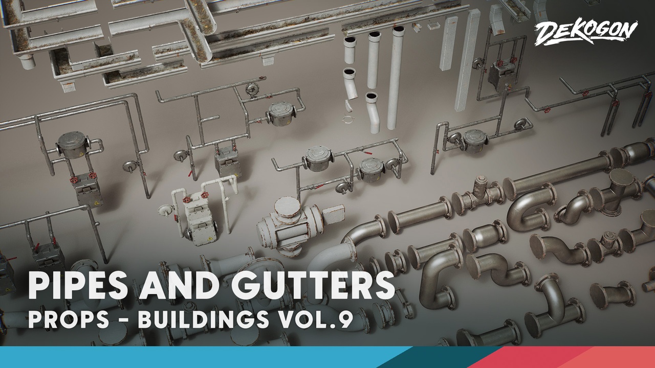 Media 1 for listing Buildings VOL.9 - Modular Pipes & Gutters (Nanite & Low Poly)