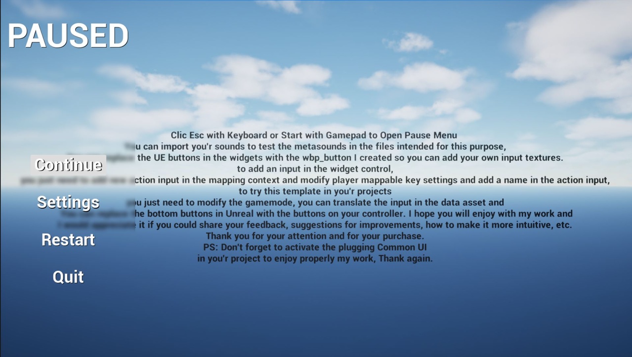 Advanced Pause & Options Menu Common Ui (Gamepad and Keyboard Ready) | Fab