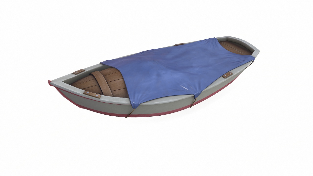 Media 1 for listing Small Covered Boat Low-poly PBR