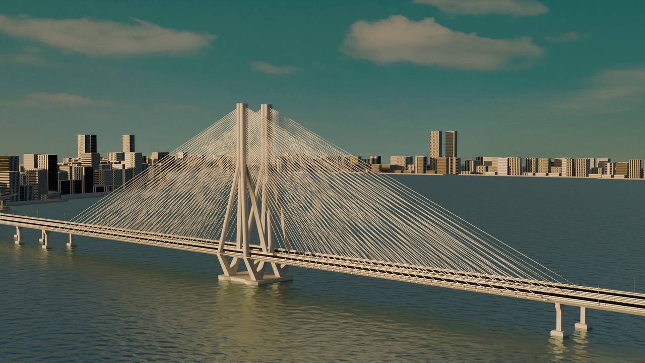 Media 1 for listing India Mumbai Bandra Worli Sea Link Bridge 3D Model