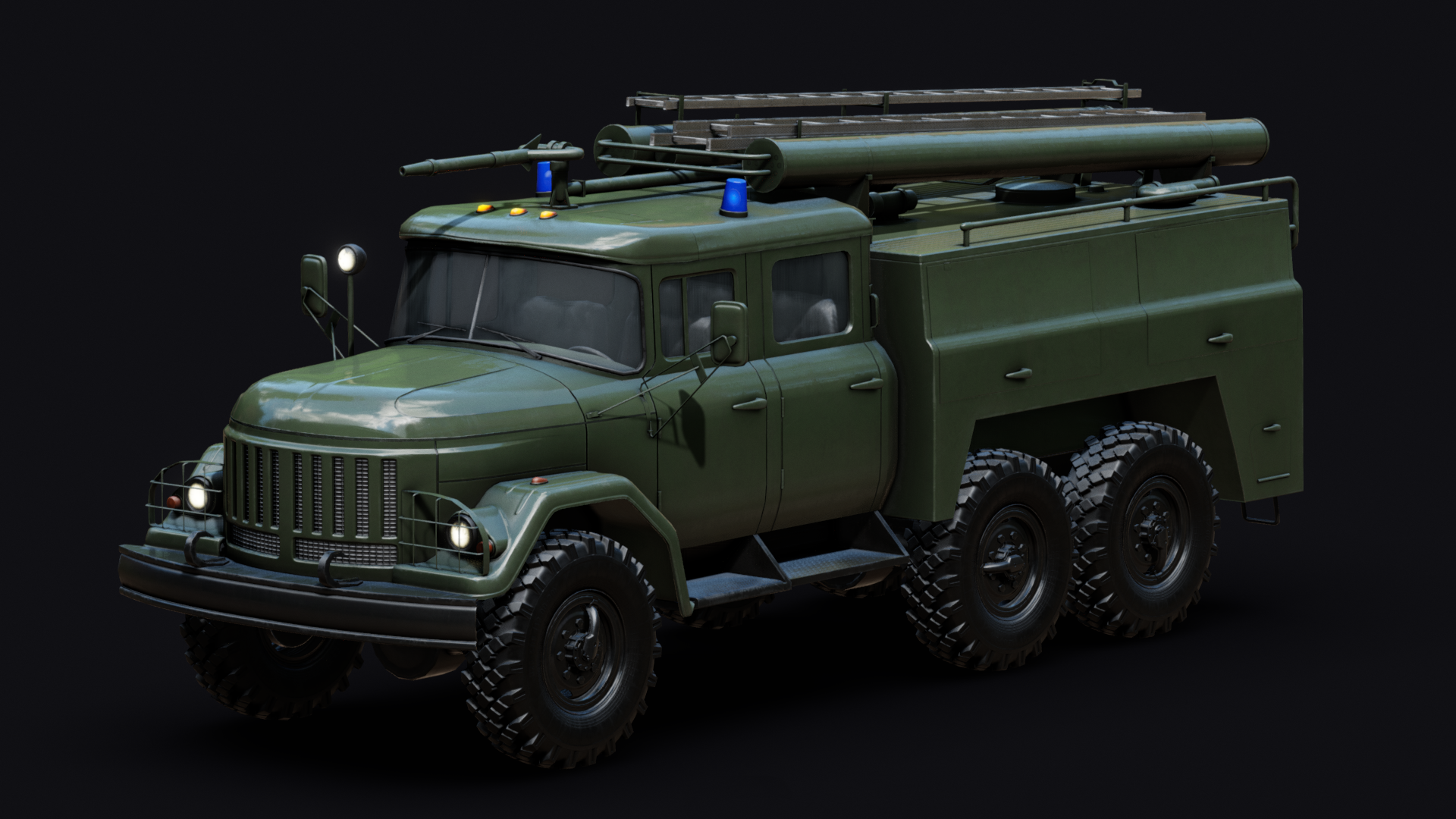 Sovjet Fire Engine Soviet Army Fire Truck | Fab