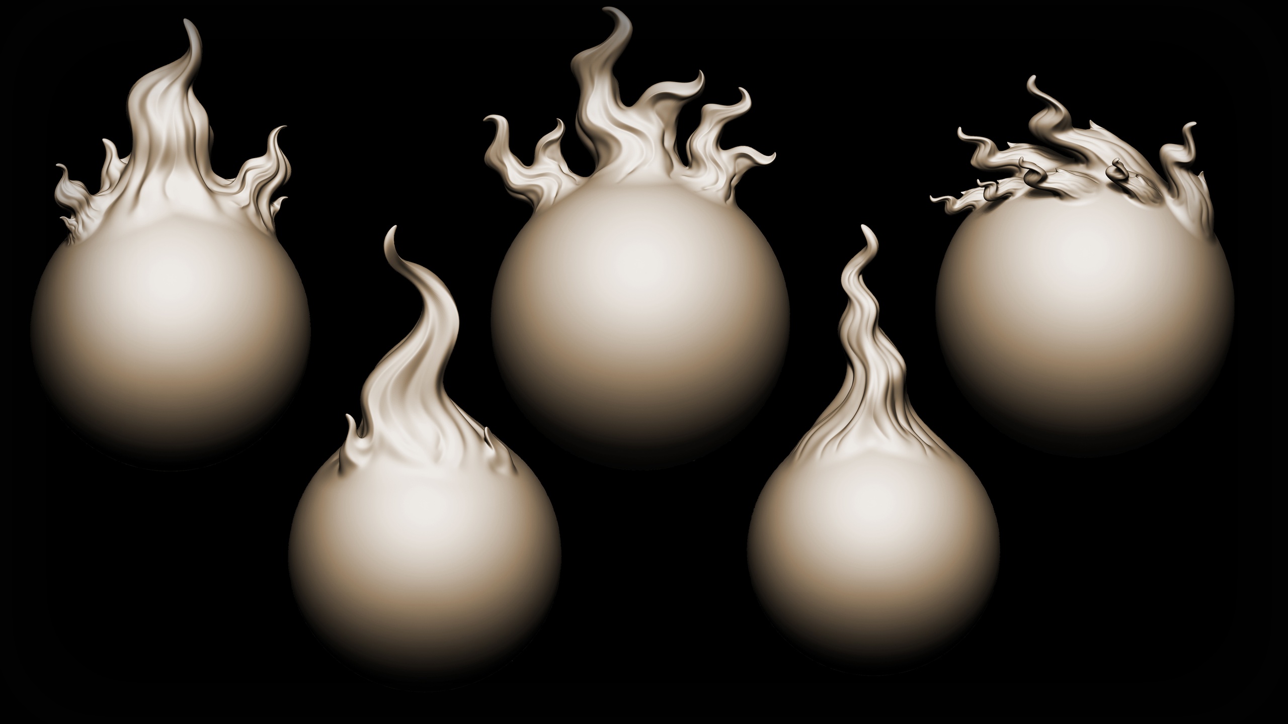 Media 1 for listing Zbrush + Blender 20 Flames Brushes
